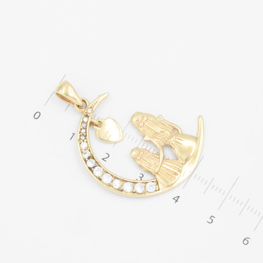 Dije de Oro 14k Madre-Hija Lunar con Zirconias mod. 9239