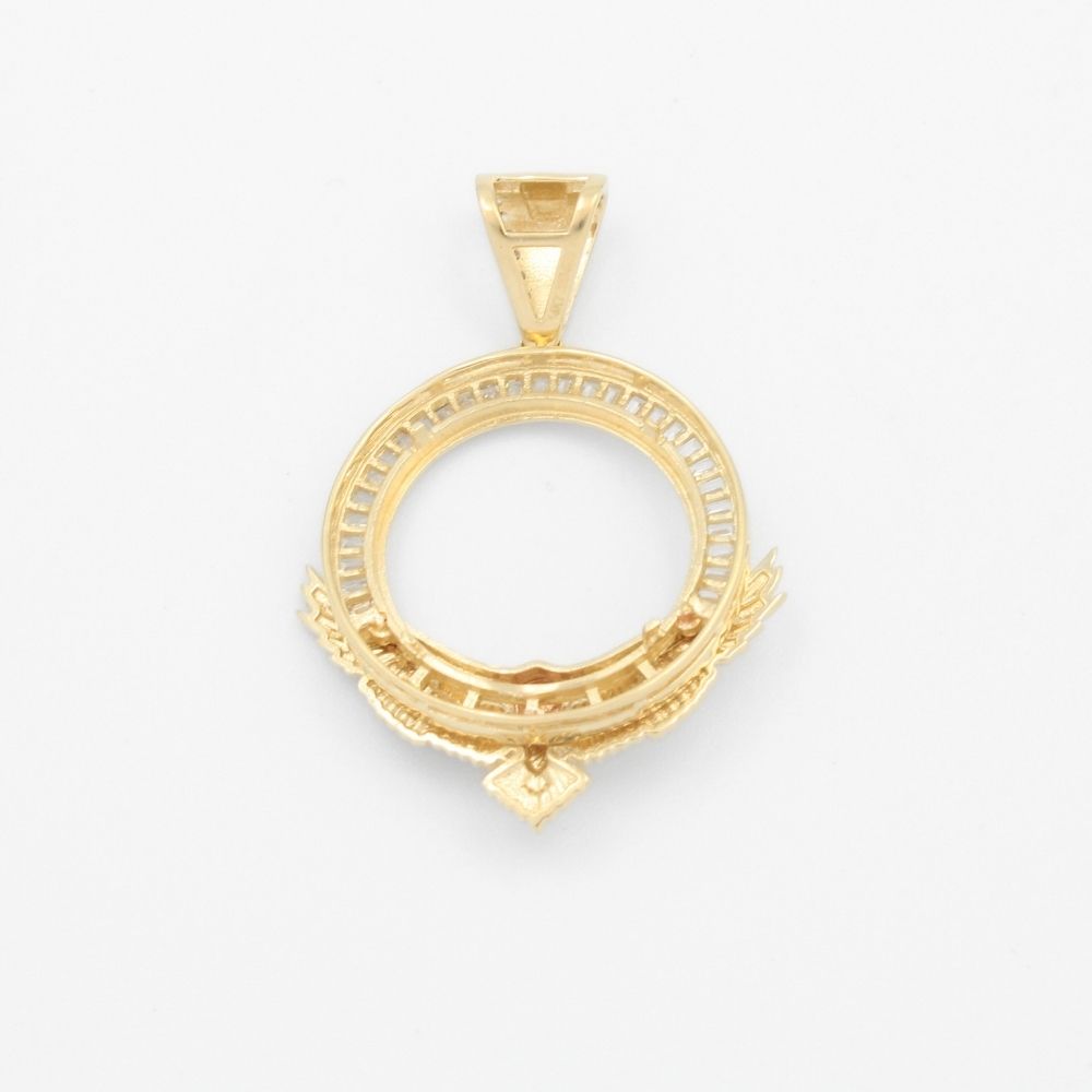 Dije de Oro 14k Diseño de Portamonedas Incustado de Zirconias mod. 9438