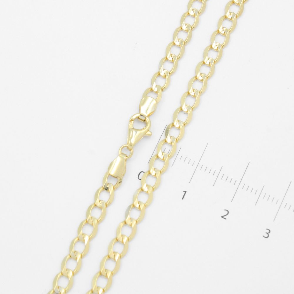 Cadena de Oro 14k Tejido Barbado Sólido de Tono Pálido mod. 8936