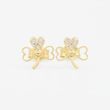 Arete de Oro 14k con Diseño de Triple Corazón Incrustado de Zirconias mod. 9361