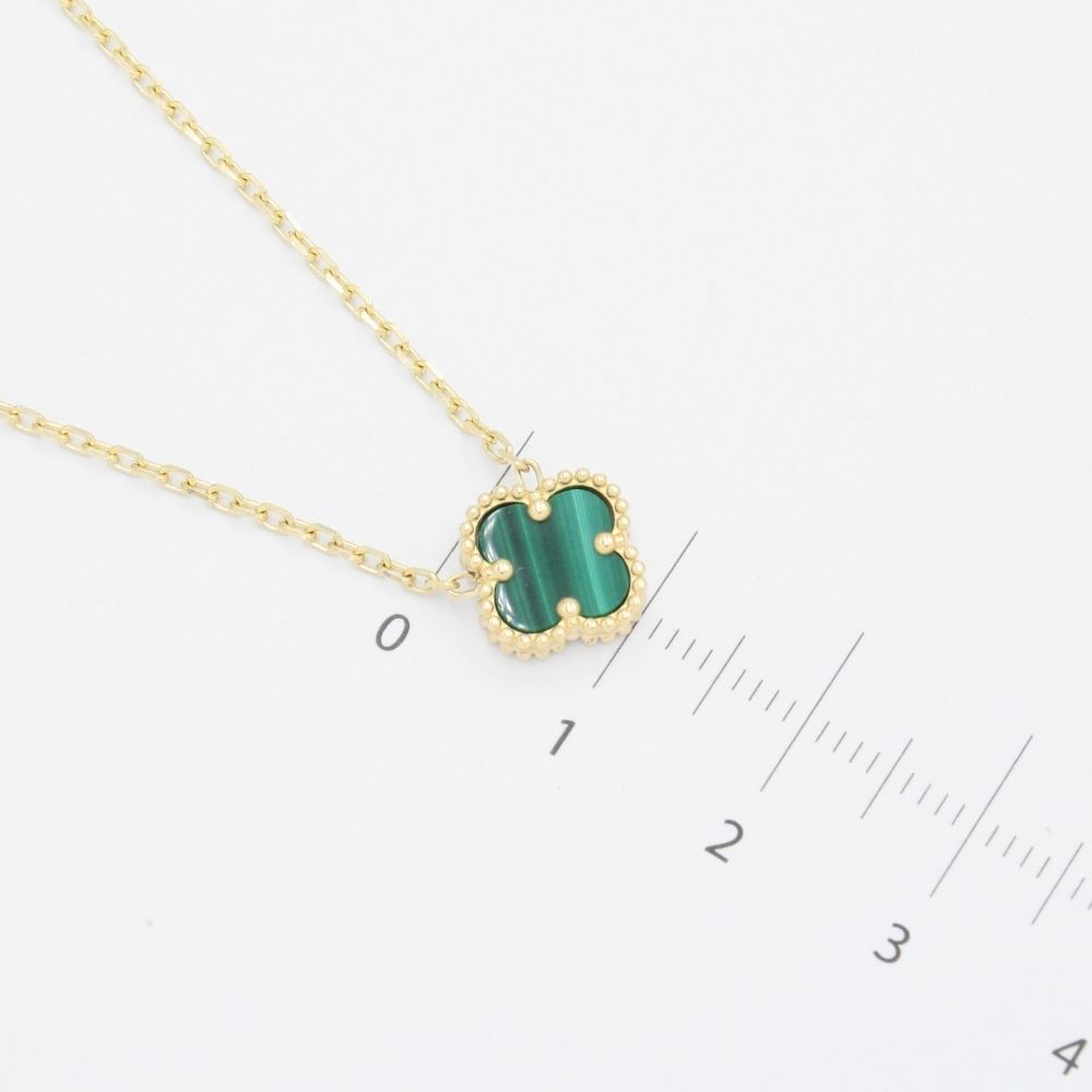 Gargantilla de Oro 14k Trébol Incrustado con Malaquita mod. 9570