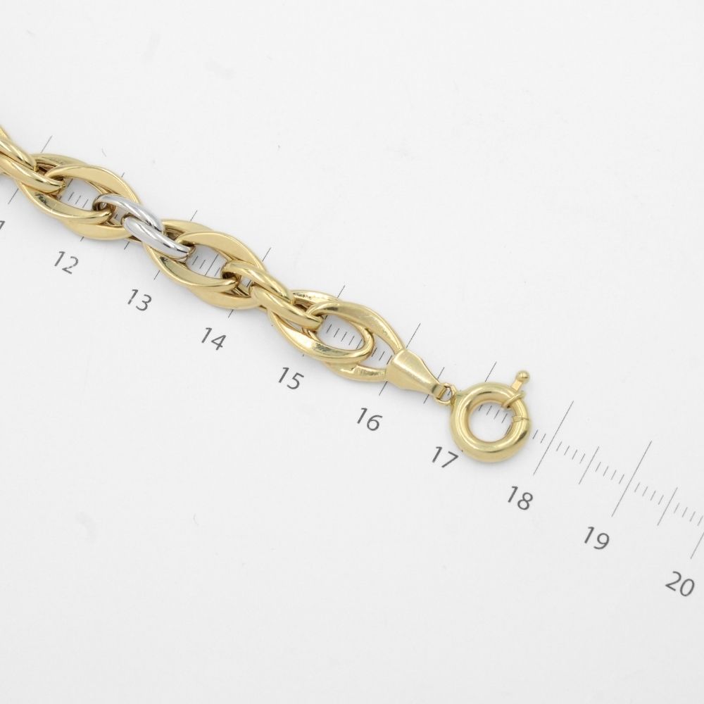 Pulsera de Oro 14k de Tejido Hueco de Estilo Doble Especial mod. 9697