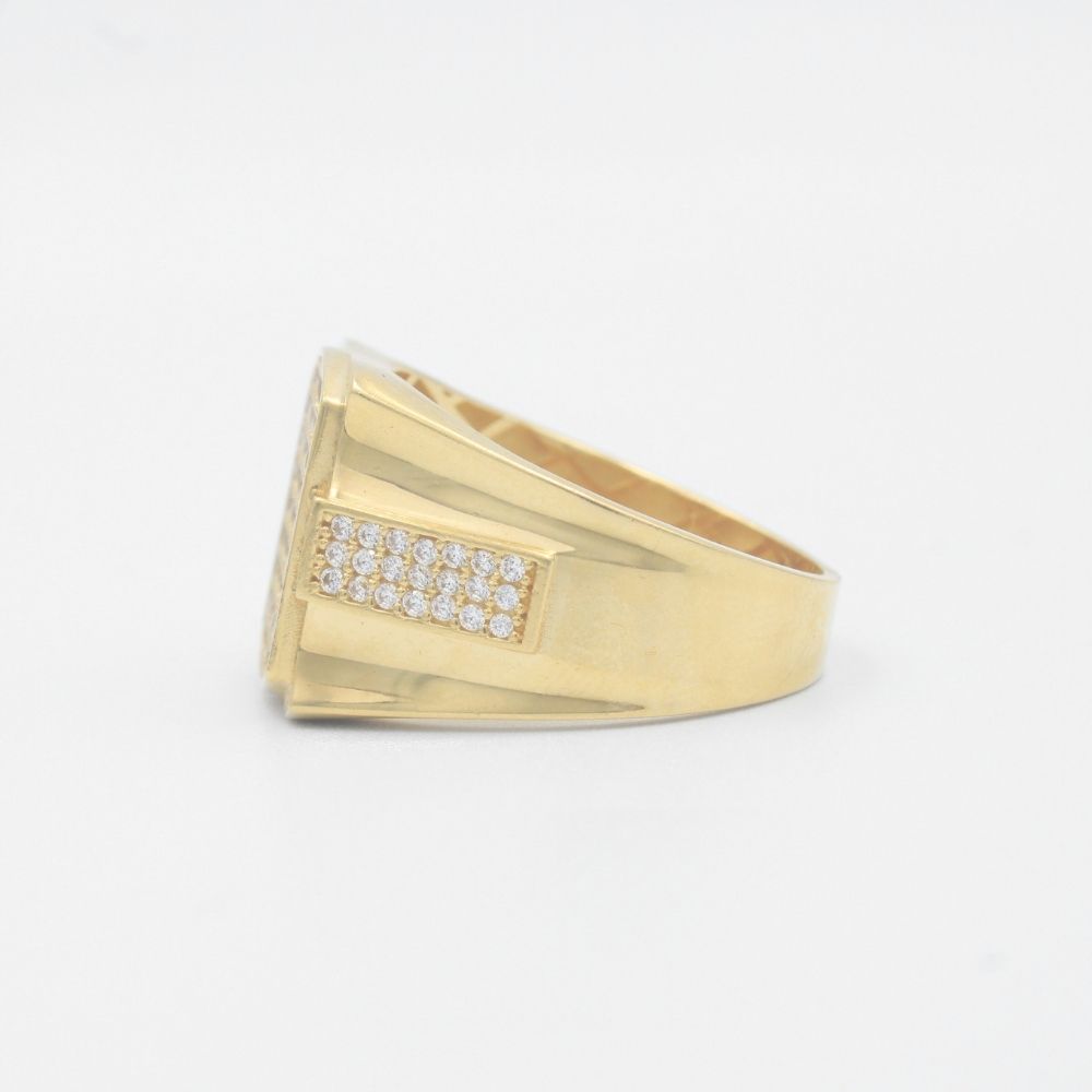 Anillo de Oro 14k con Incrustación Especial de Zirconias Finas mod. 9460