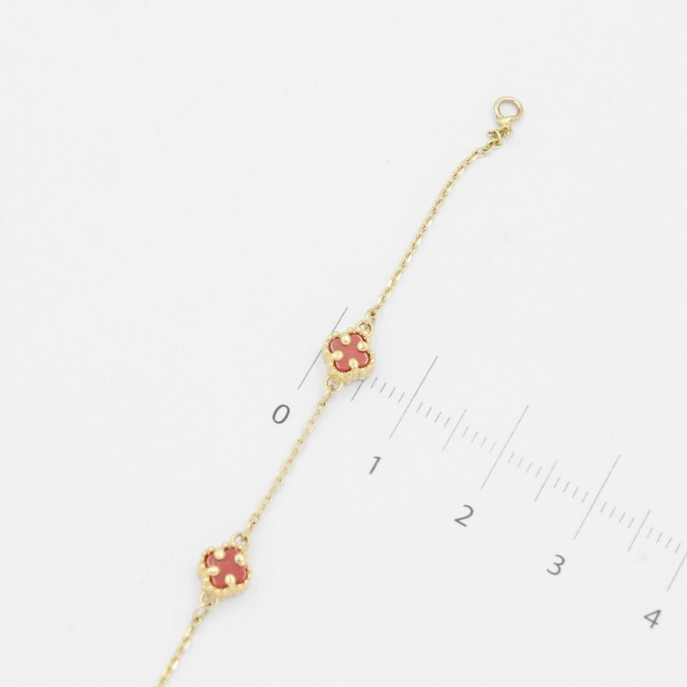 Pulsera de Oro 14k Diseño Fino con Tréboles Pequeños mod. 9039