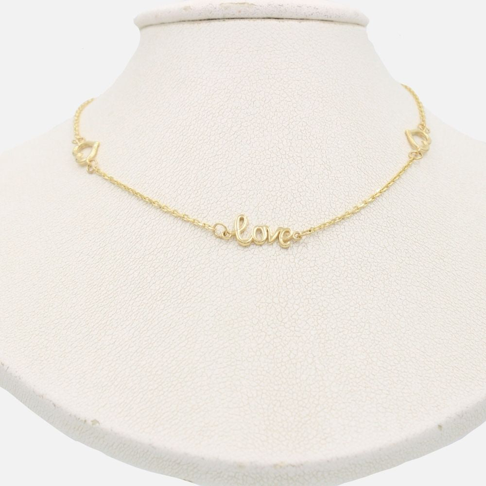 Gargantilla de Oro 14k Love de Diseño Fino con Eslabones Especiales Huecos mod. 8582