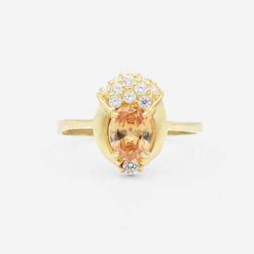 Anillo de Oro 14k con Diseño Emperatriz de Color Naranja mod. 9202