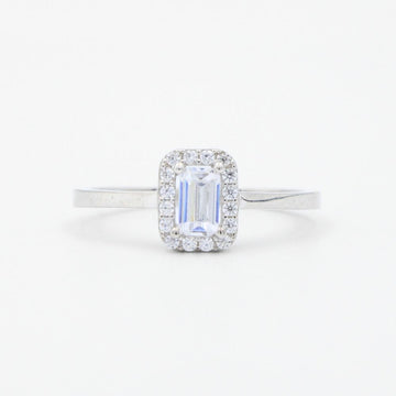 Anillo de Compromiso en Oro 14k Blanco Fino en Diseño Especial mod. 8961