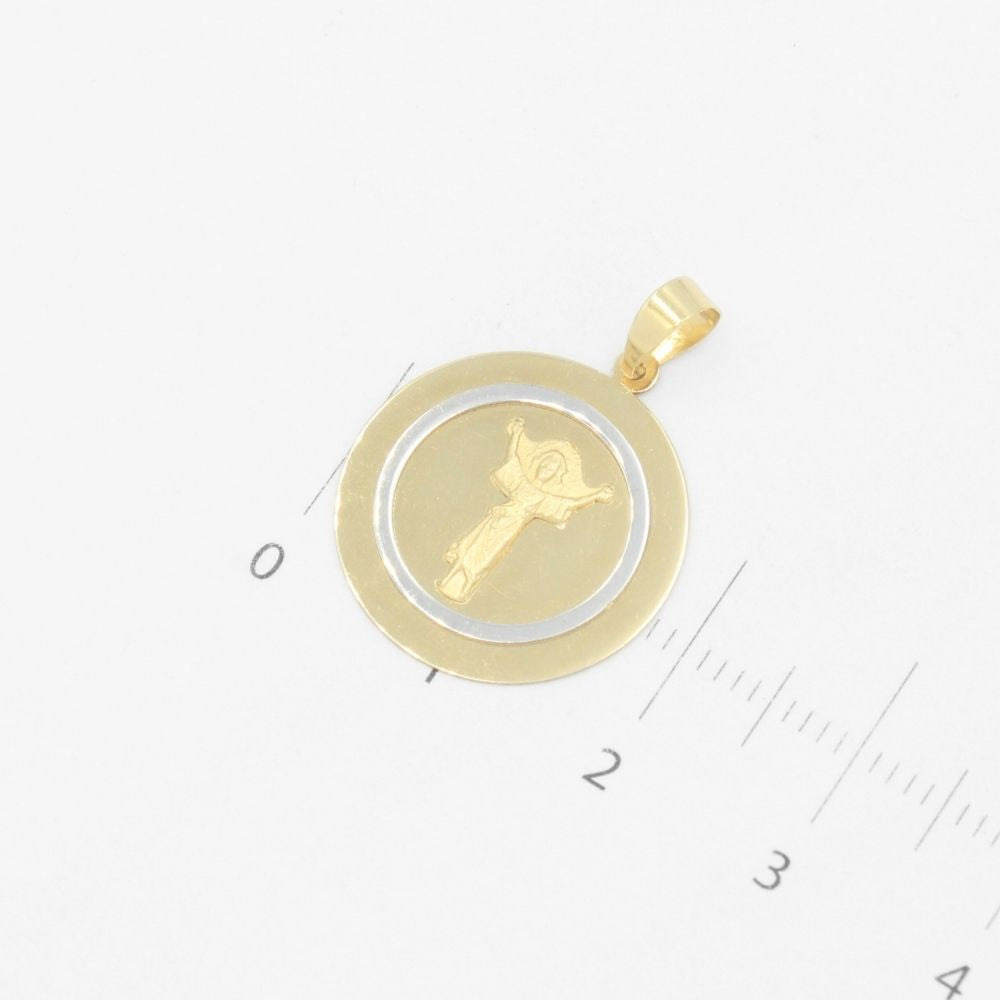 Medalla de Oro 14k Redonda con Divino Niño Brillante mod. 9525