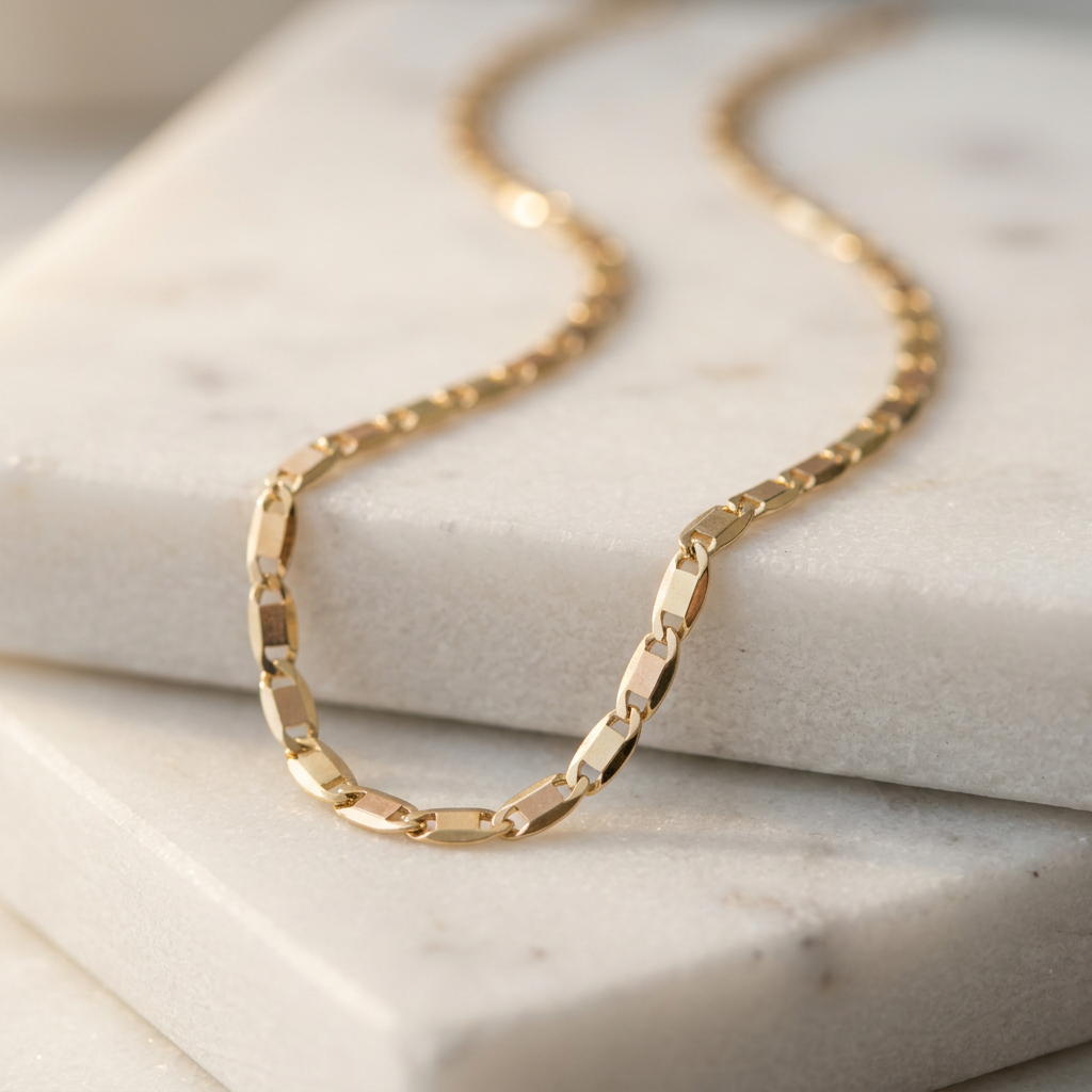 Cadena de Oro 14k Tejido Navaja Especial mod. 11219