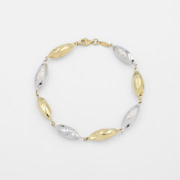 Pulsera de Oro 14k de Eslabones Inflados y Finos mod. 9698