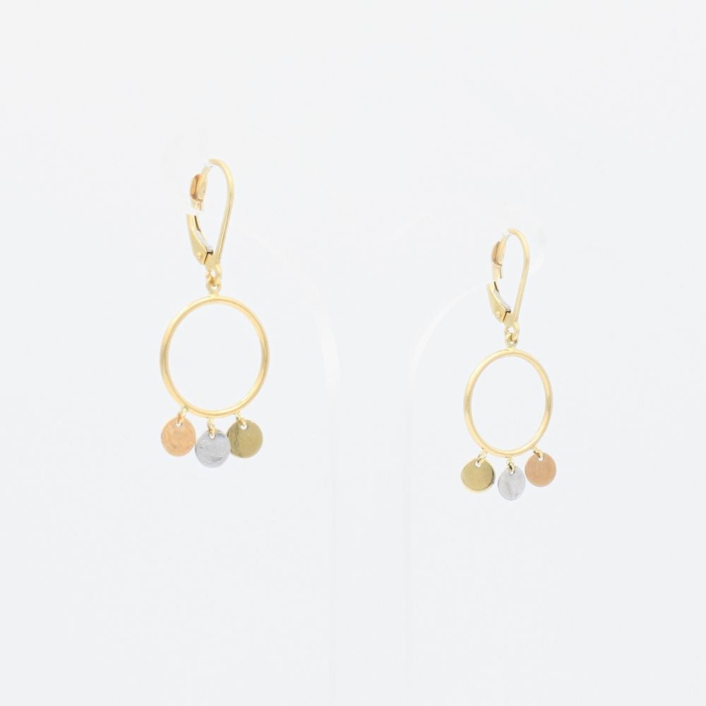 Grapa Larga de Oro 14k Aro con Círculos Florentinos mod. 9094