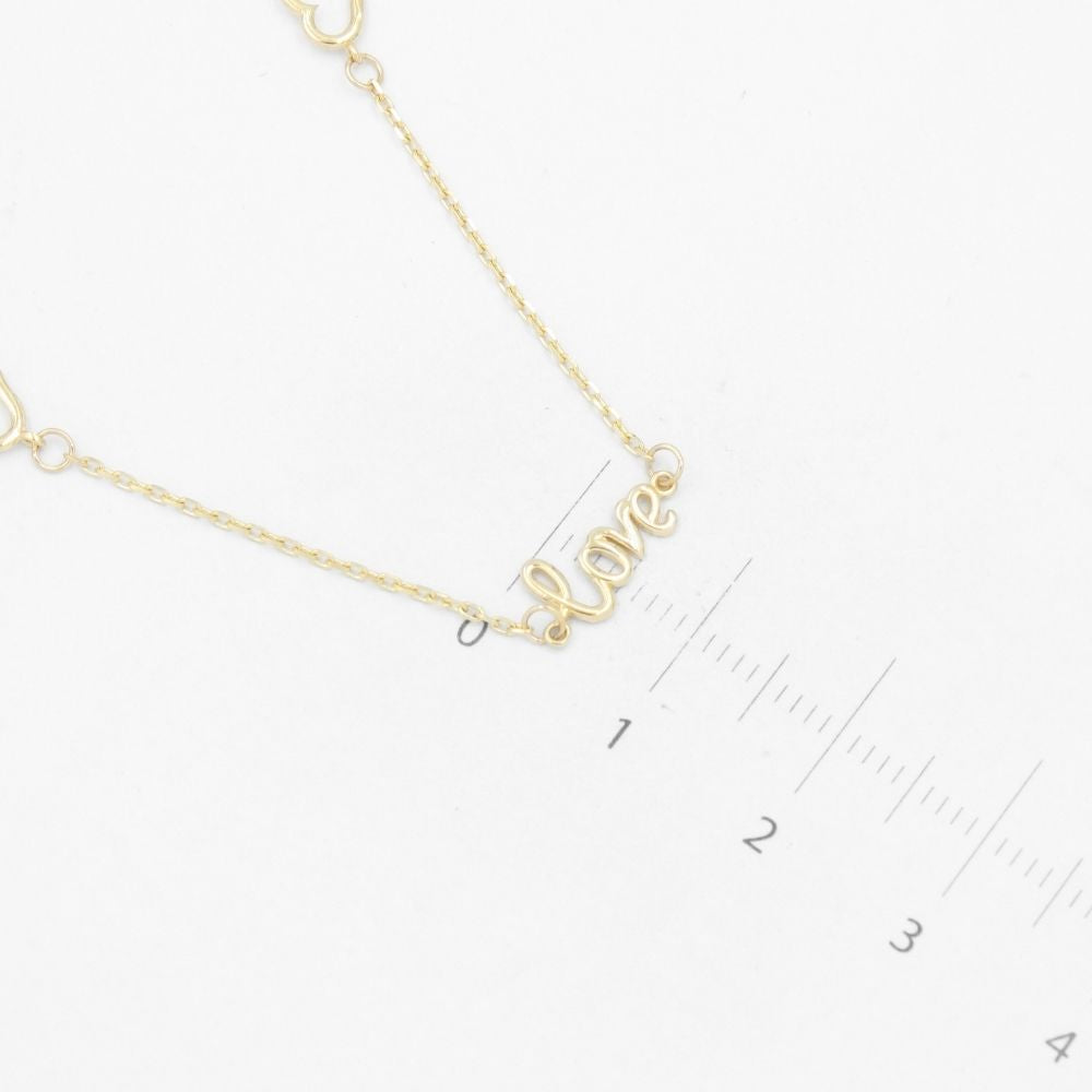 Gargantilla de Oro 14k Love de Diseño Fino con Eslabones Especiales Huecos mod. 8582