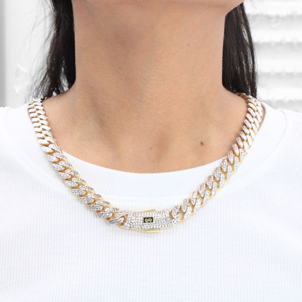 Cadena Monaco Chain 14k Modelo Classic Diamond Cut Hueco con Broche Diamond Cut mod. 9028