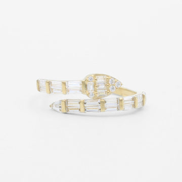 Anillo de Oro 14k Serpiente de Zirconias Baguette mod. 9592