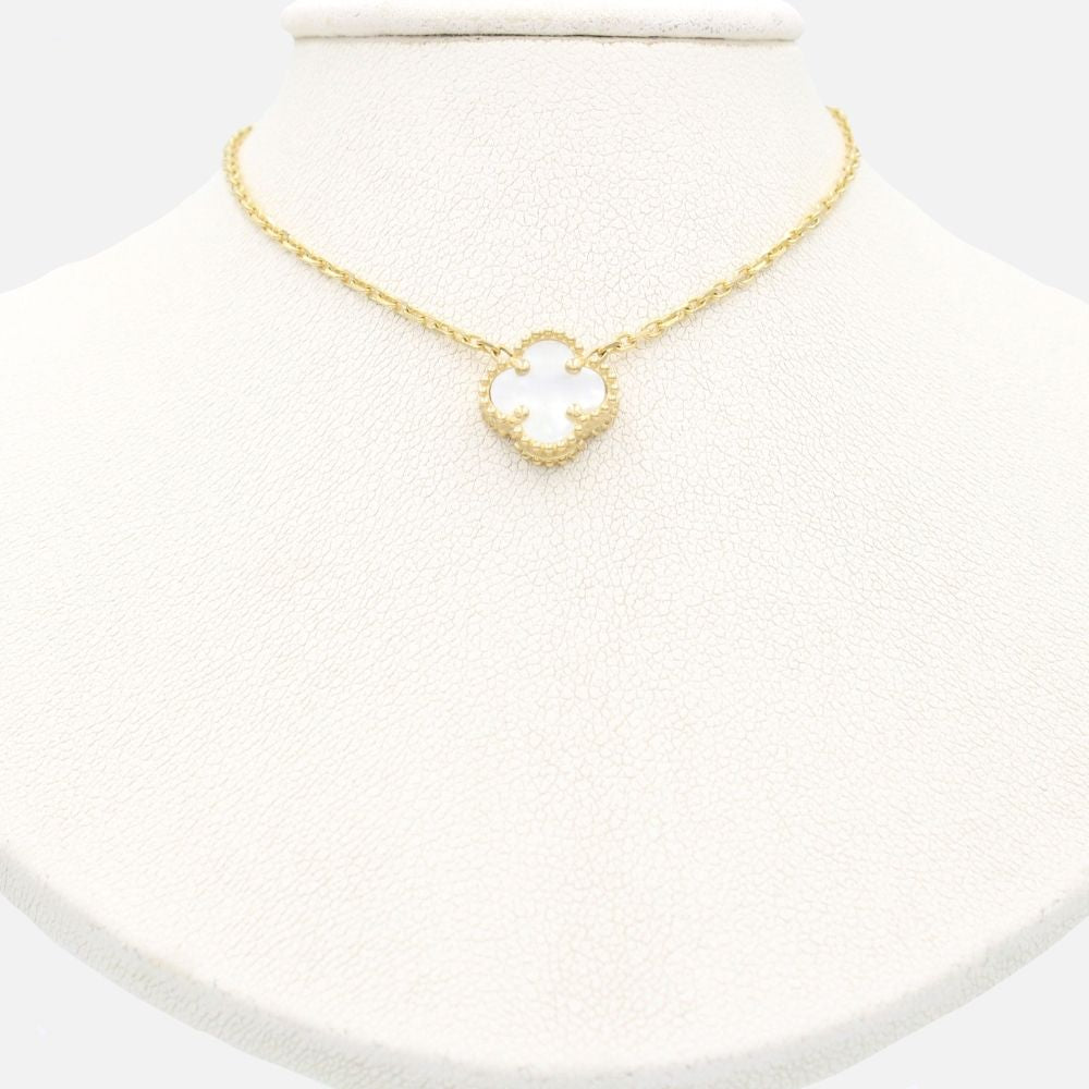 Gargantilla de Oro 14k Trébol Incrustado con Madre Perla Especial mod. 9571
