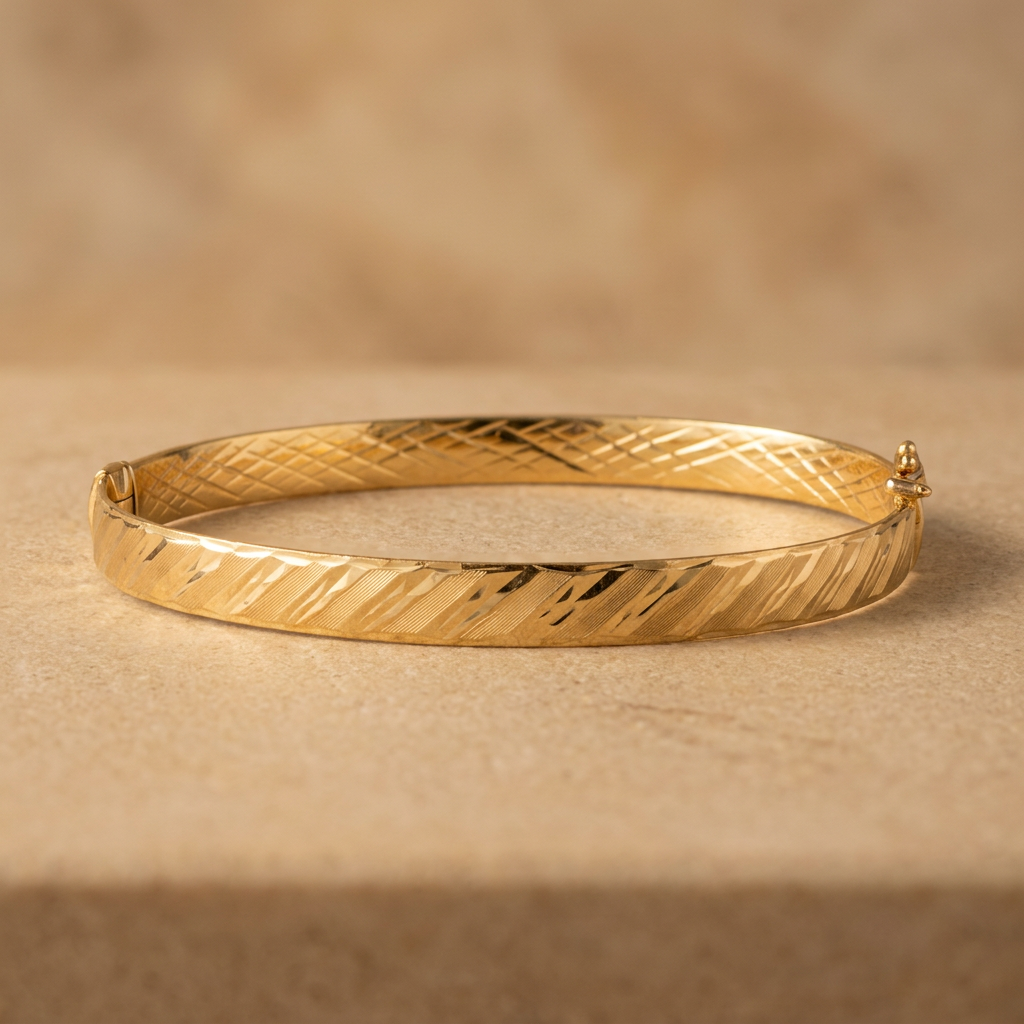 Aro de Oro 14k Diseño Diamantado Matte mod. 11230