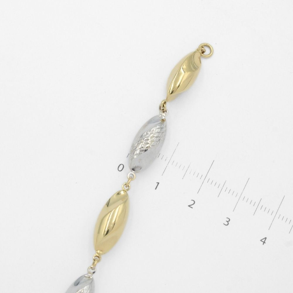 Pulsera de Oro 14k de Eslabones Inflados y Finos mod. 9698