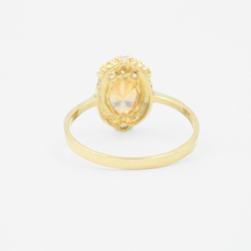 Anillo de Oro 14k con Diseño Emperatriz de Color Naranja mod. 9202