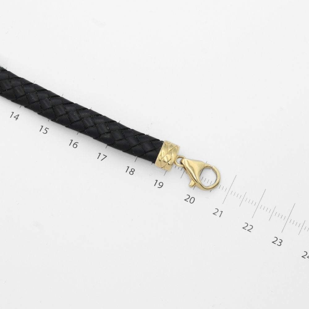 Pulsera con Pieza Brillante de Oro 14k Diseño Marino con Incrustación de Zirconias Oscuras mod. 9879