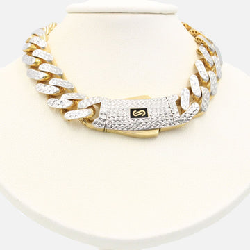Cadena Monaco Chain 14k Modelo Classic Diamond Cut Hueco con Broche Diamond Cut mod. 9028
