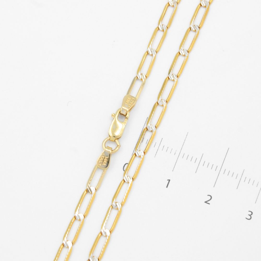 Cadena de Oro 14k Tejido Inglés Sólido con Diamantado Blanco mod. 8937
