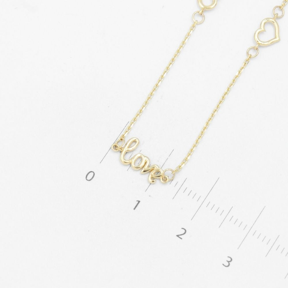 Gargantilla de Oro 14k Love de Diseño Fino con Eslabones Especiales Huecos mod. 8582