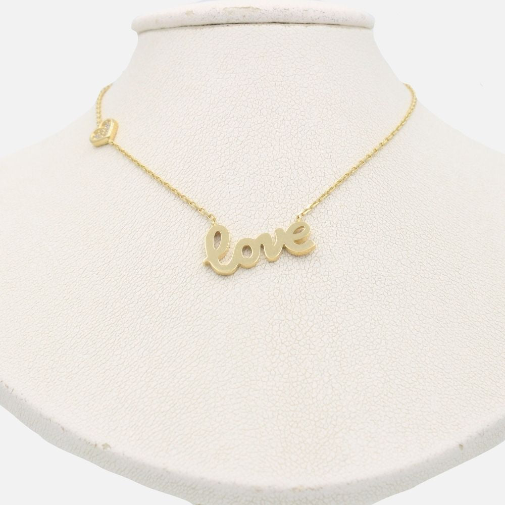 Gargantilla de Oro 14k con Dije Love y Detalle de Zirconia mod. 8583