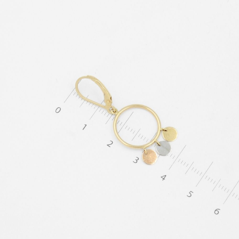 Grapa Larga de Oro 14k Aro con Círculos Florentinos mod. 9094
