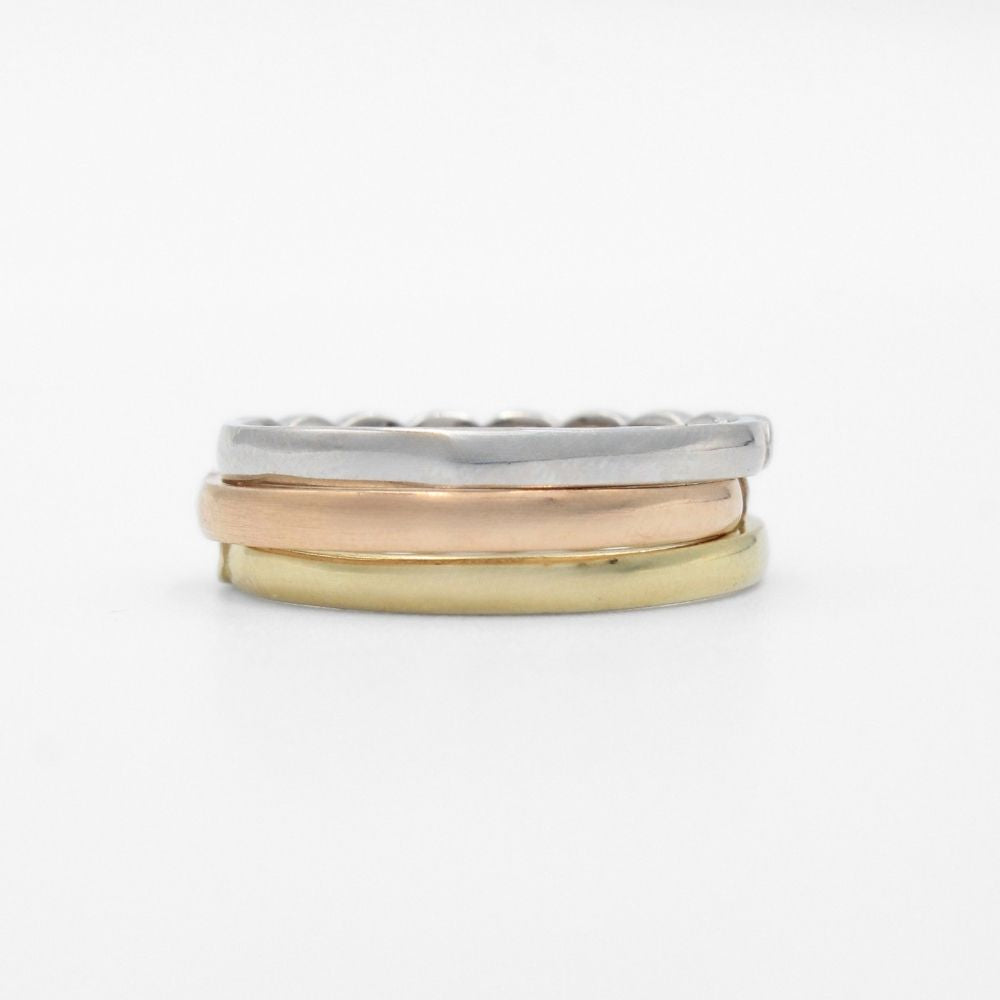 Anillo de Oro 14k Diseño Fin de Semana con Incrustación de Zirconias mod. 9735