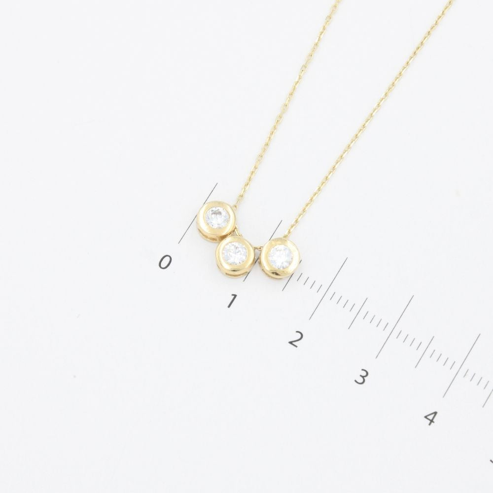 Gargantilla de Oro 14k Diseño de la Suerte con Tres Círculos con Zirconia mod. 9639