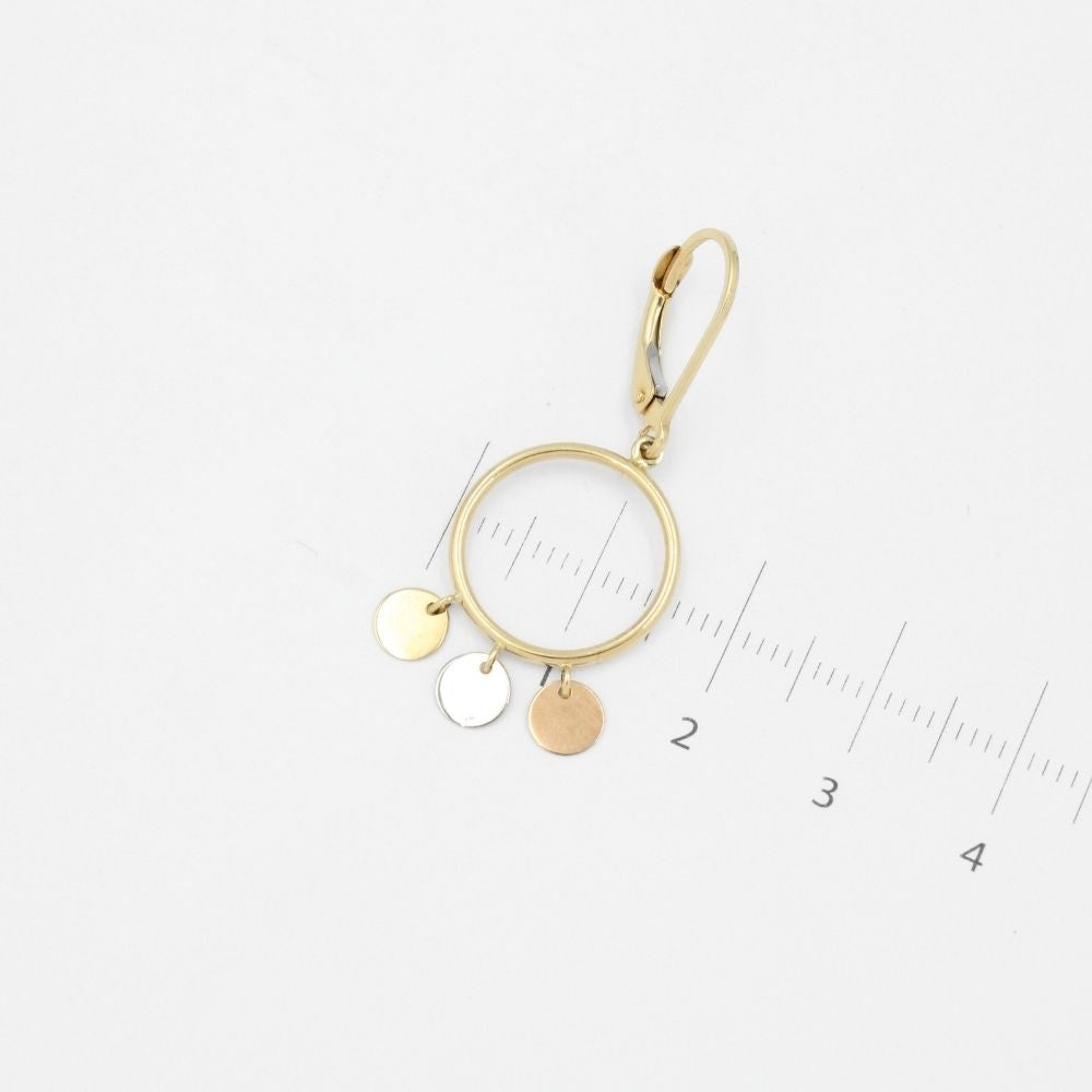 Grapa Larga de Oro 14k Aro con Círculos Florentinos mod. 9094