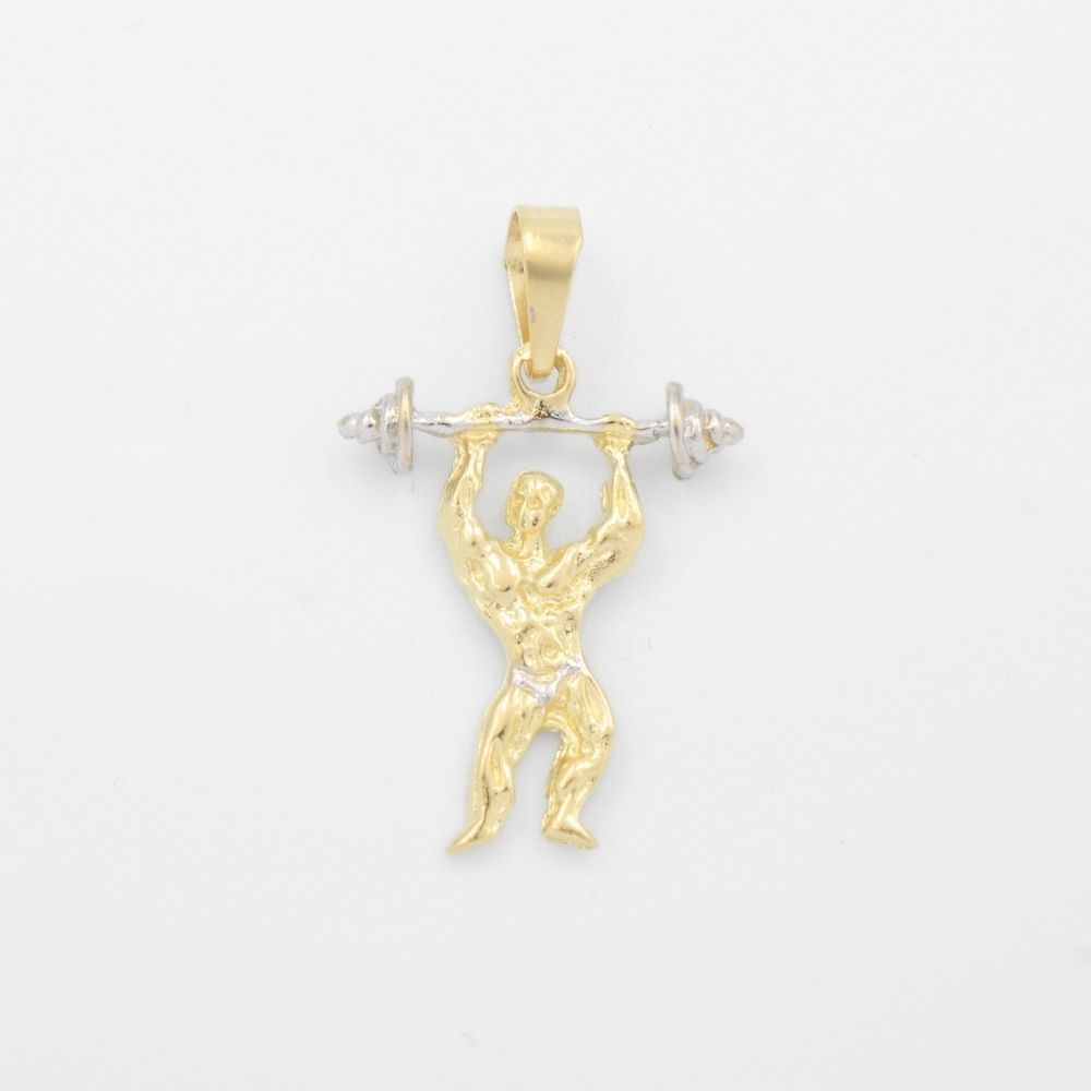 Dije de Oro 14k Diseño de Fisicoculturistas Birllante  mod. 9484