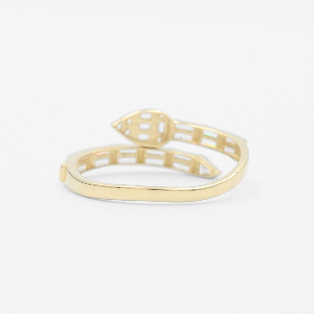 Anillo de Oro 14k Serpiente de Zirconias Baguette mod. 9592
