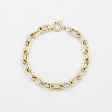Pulsera de Oro 14k Diseño Especial de Eslabones Brillantes Huecos mod. 9699