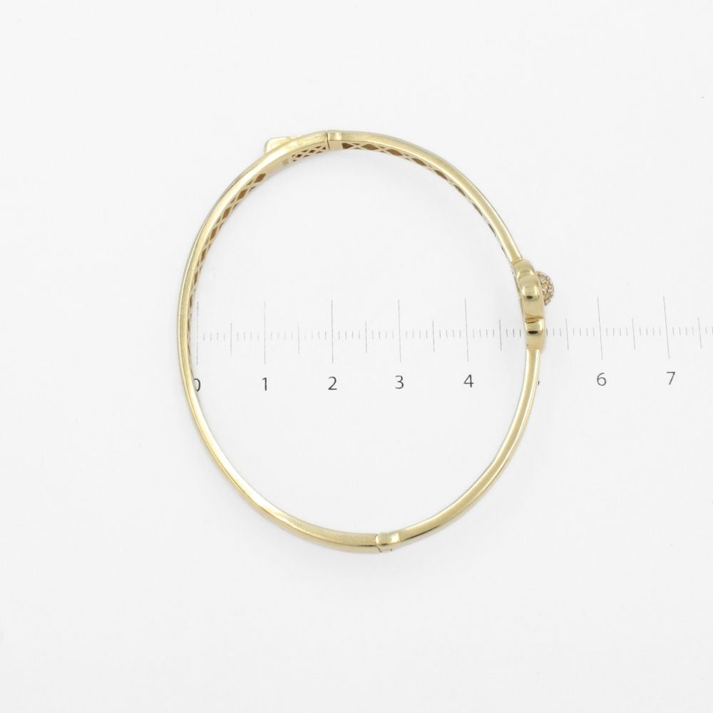 Aro de Oro 14k Diseño Delgado con Trébol Detallado con Círculo de Zirconias mod. 9749