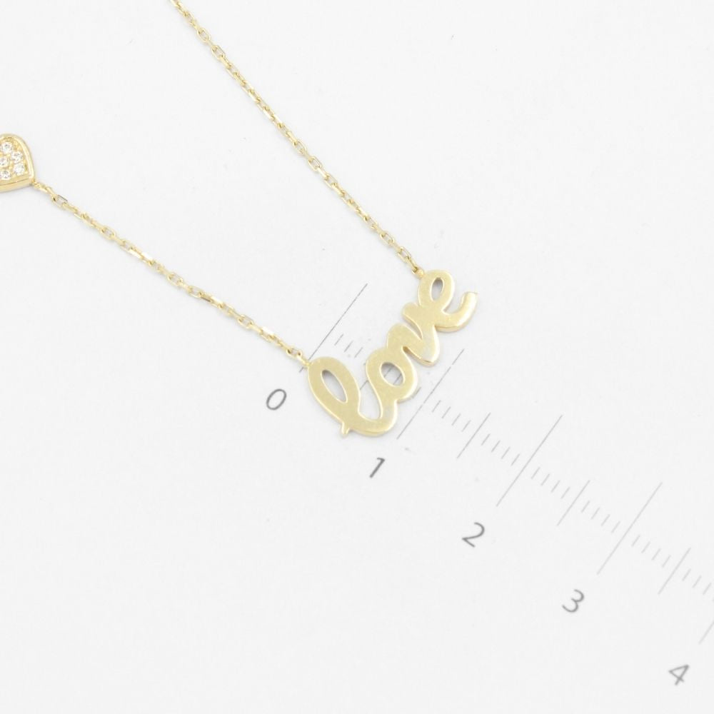 Gargantilla de Oro 14k con Dije Love y Detalle de Zirconia mod. 8583