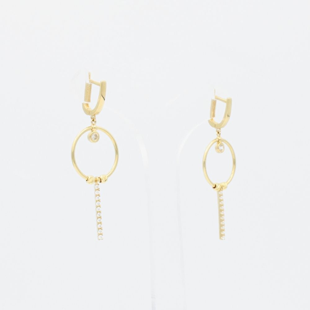 Grapa Larga de Oro 14k Aro con Tira de Zirconias mod. 9095