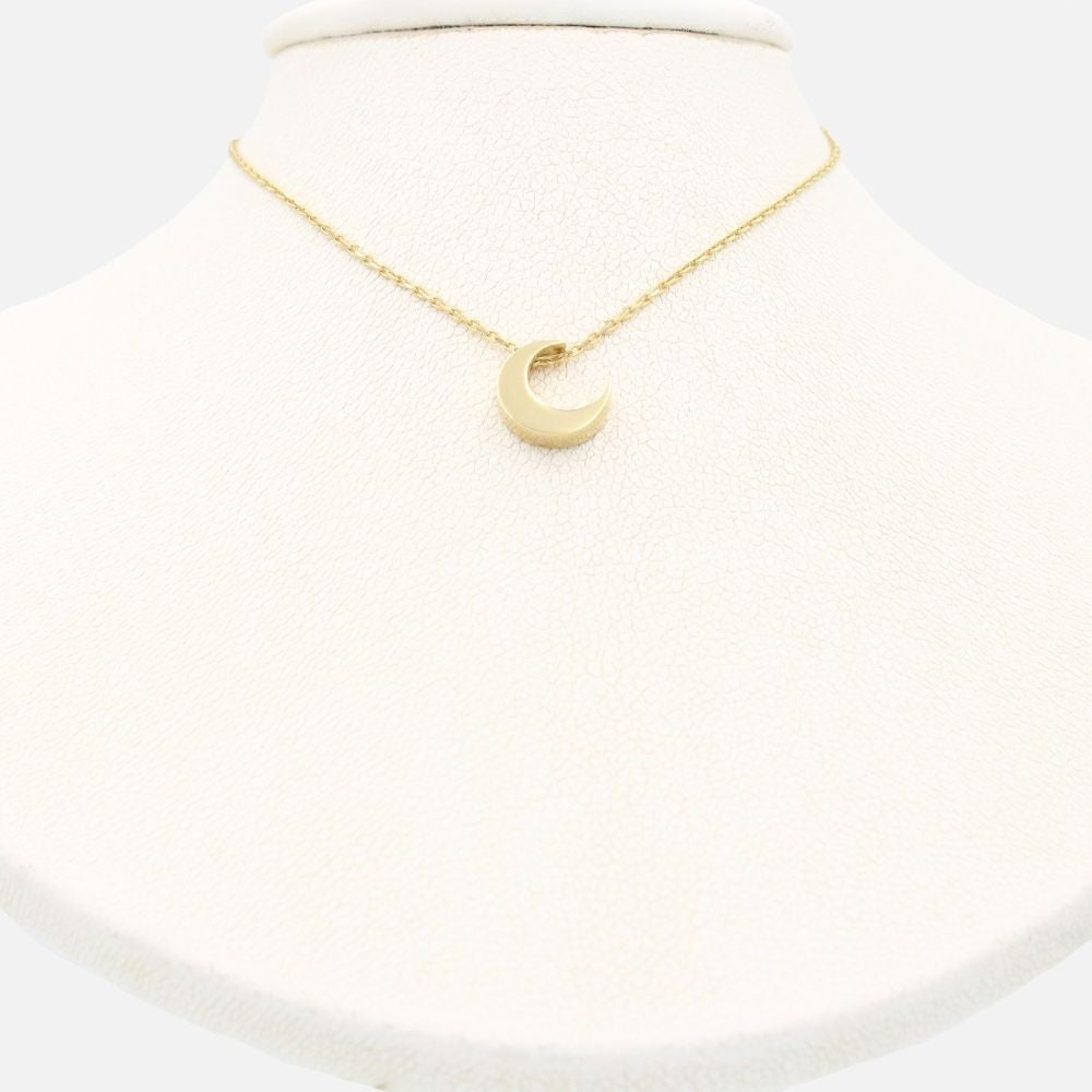 Gargantilla de Oro 14k Luna de Diseño Brillante y Hueco mod. 9640