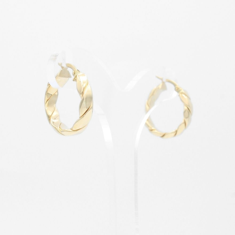 Arracada de Oro 14k Diseño Hueco Torzal Especial de Estilo Liso mod. 9625