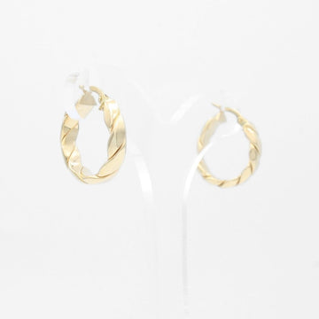 Arracada de Oro 14k Diseño Hueco Torzal Especial de Estilo Liso mod. 9625