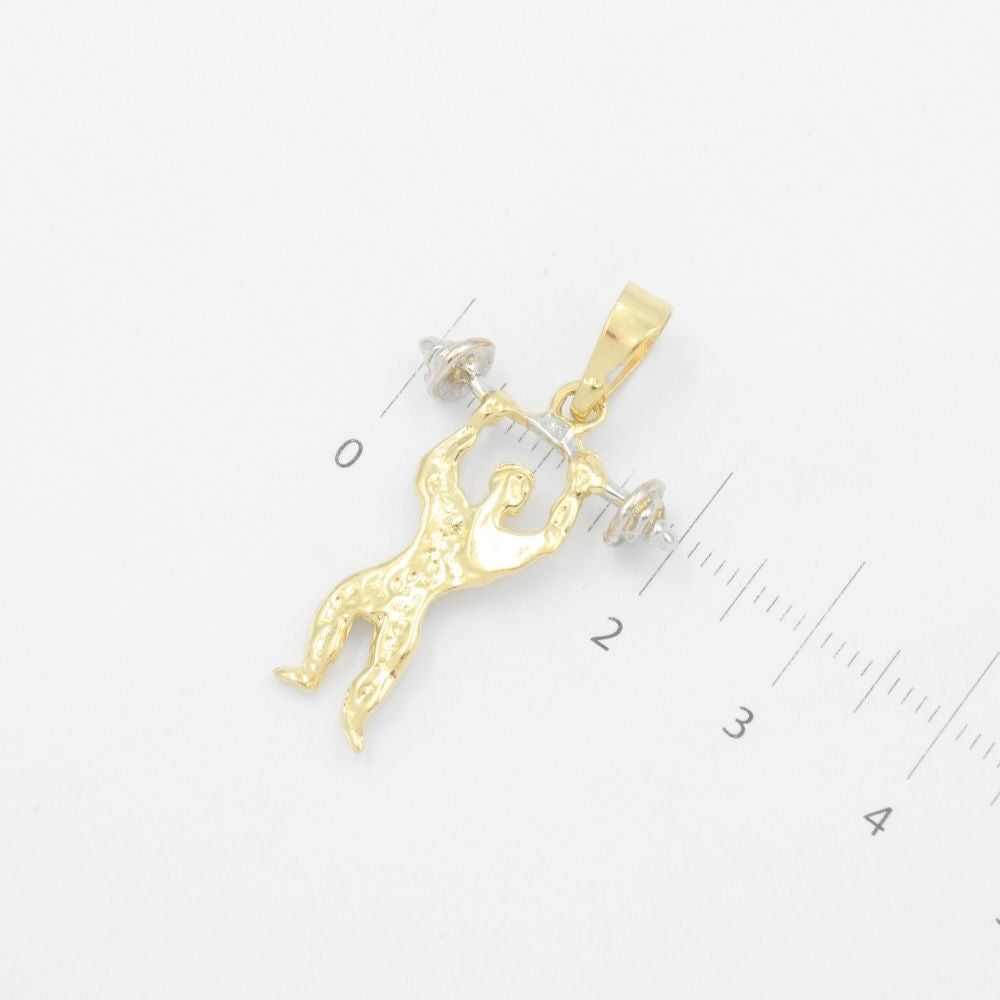 Dije de Oro 14k Diseño de Fisicoculturistas Birllante  mod. 9484