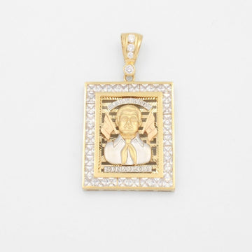 Dije de Oro 14k Diseño de Cuadro de Jesus Malverde mod. 9440