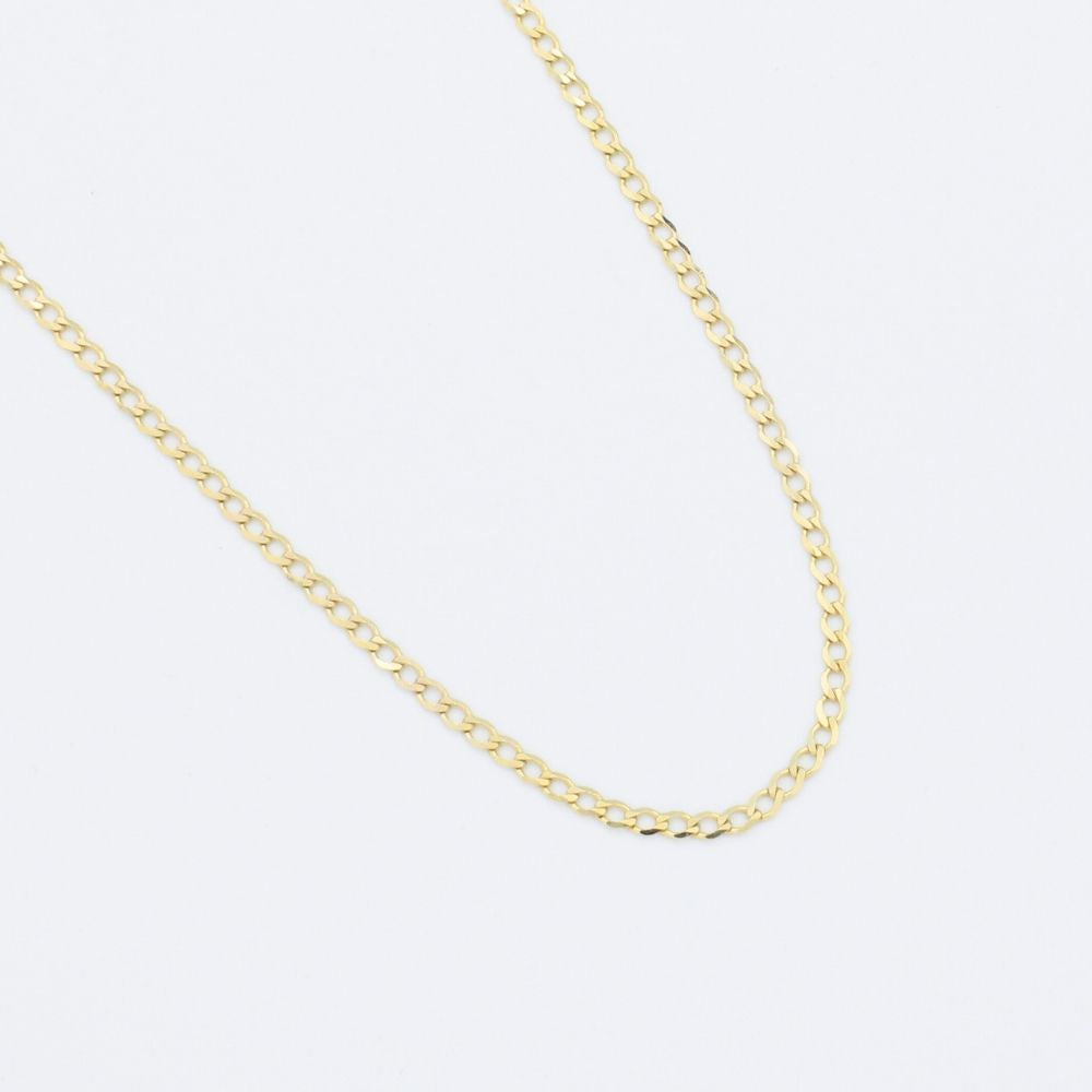 Cadena de Oro 14k Tejido Barbado Sólido y Brillante de Eslabón Pequeño mod. 9810