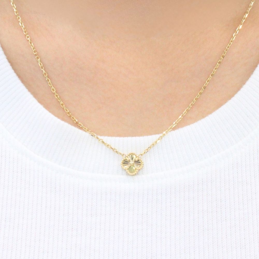 Gargantilla de Oro 14k Trébol Especial con Diamantado Fino mod. 9572