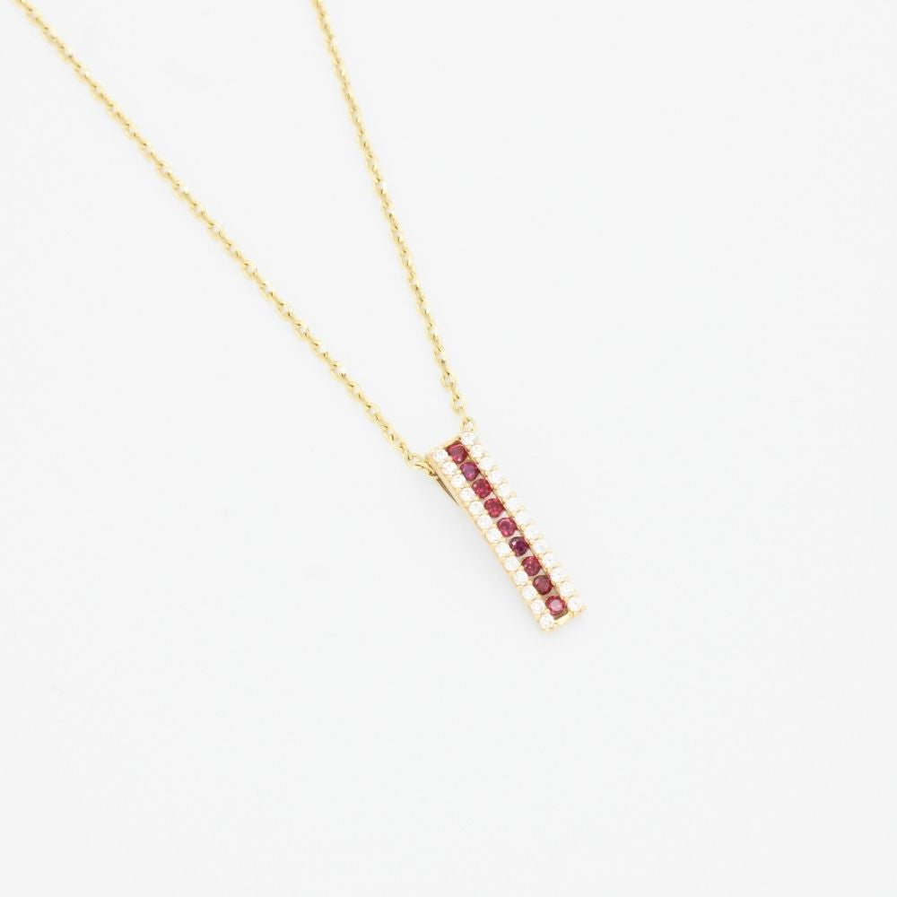 Coordinado de Oro 14k Diseño Churumbela con Zirconias Rojo Rubi mod. 8981
