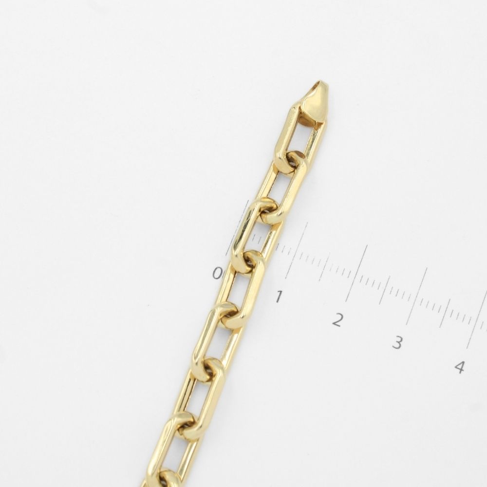 Pulsera de Oro 14k Diseño Especial de Eslabones Brillantes Huecos mod. 9699