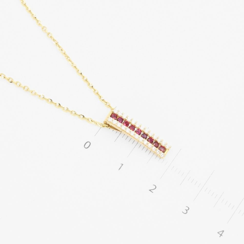 Coordinado de Oro 14k Diseño Churumbela con Zirconias Rojo Rubi mod. 8981