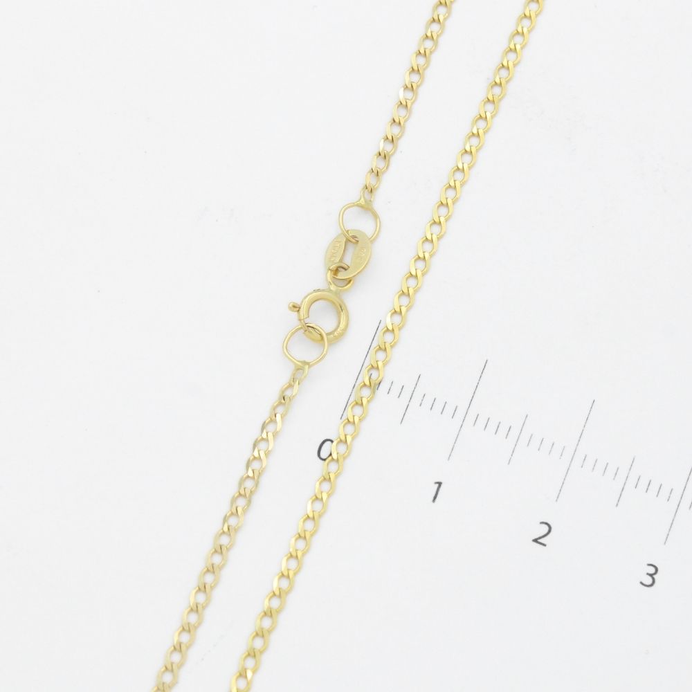 Cadena de Oro 14k Tejido Barbado Sólido y Brillante de Eslabón Pequeño mod. 9810