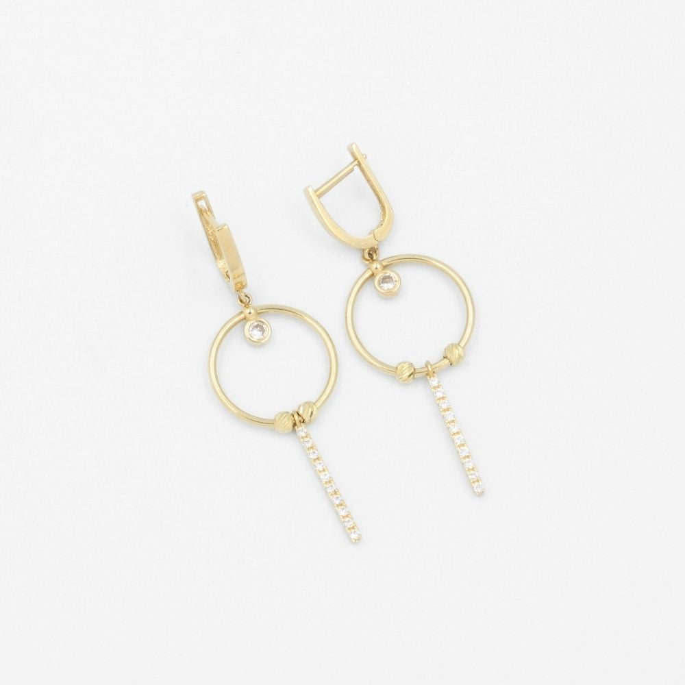 Grapa Larga de Oro 14k Aro con Tira de Zirconias mod. 9095