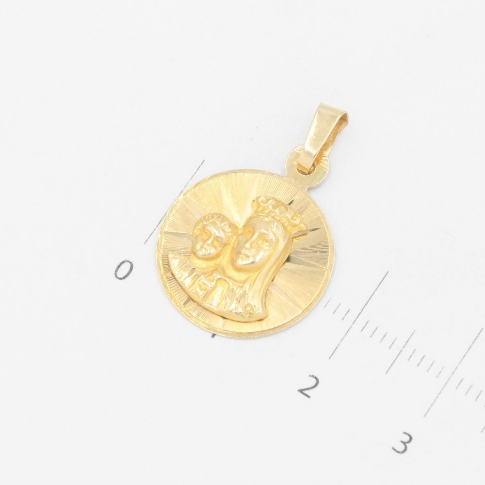 Medalla de Oro 14k Señora del Carmen en Diamantado mod. 9527